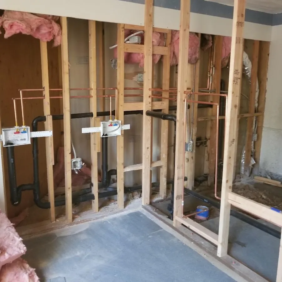 Copper pipe rough-in and plumbing installation in Morganton
